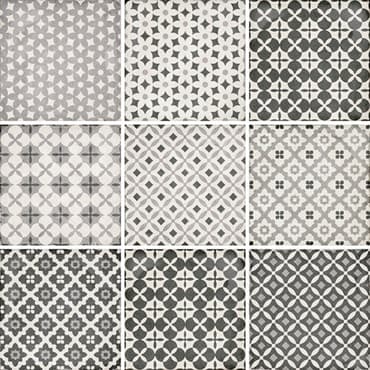 ECHANTILLON (taille variable) de Carrelage style ciment patchwork 20x20 cm ART NOUVEAU ALAMEDA GREY 24420