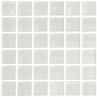 ECHANTILLON (taille variable) de Mosaique blanche 5x5 sur trame 3 x3  BLANCO A-10