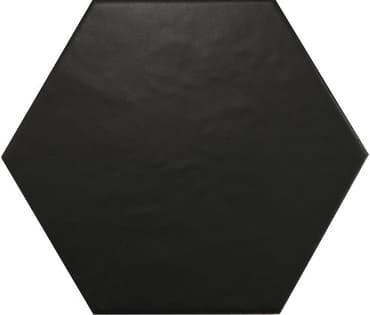 ECHANTILLON (taille variable) de Carrelage hexagonal 17,5x20 HEXATILE NOIR MAT 20338