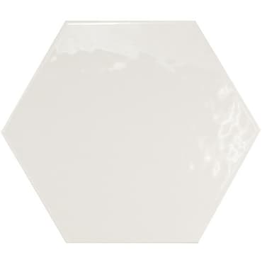 ECHANTILLON (taille variable) de Carrelage hexagonal 17.5x20 Tomette design HEXATILE BLANC Brillant 20519