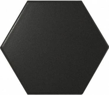 ECHANTILLON (taille variable) de Faience SCALE HEXAGON BLACK MATT 21909 12.4x1 cm