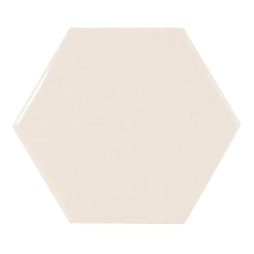 ECHANTILLON (taille variable) de Carreau crème brillant 12.4x1 cm SCALE HEXAGON CREAM