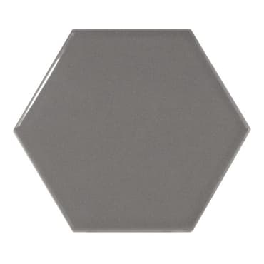 ECHANTILLON (taille variable) de Carreau gris foncé brillant 12.4x1 cm SCALE HEXAGON DARK GREY 21913