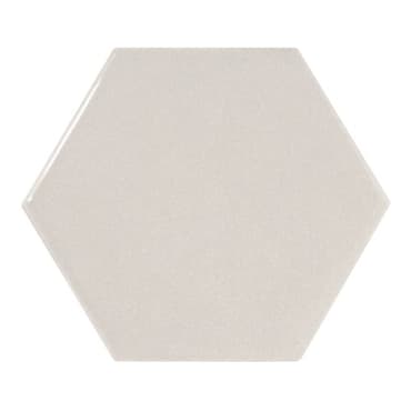 Carreau gris clair brillant 12.4x1 cm SCALE HEXAGON LIGHT GREY - 21912 -  - Echantillon