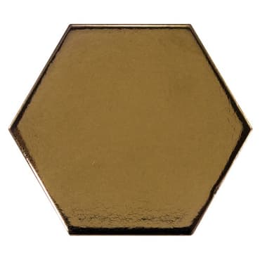 ECHANTILLON (taille variable) de Carreau or métallisé 12.4x1 cm SCALE HEXAGON METALLIC 23837