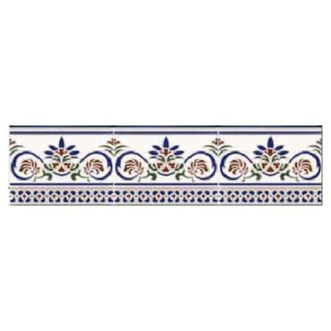 ECHANTILLON (taille variable) de Azulejo Sevillano Frise Cenefa Granada 15x20 cm