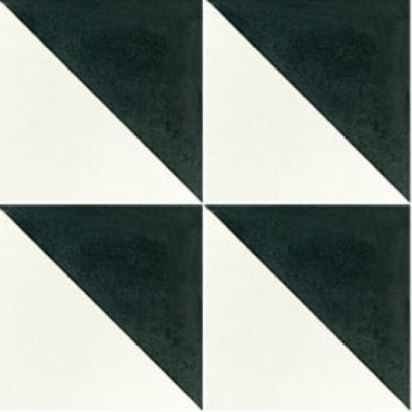 Carreau de ciment triangle noir et blanc 20x20 cm ref350-1 -   - Echantillon