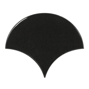ECHANTILLON (taille variable) de Carreau noir brillant 10.6x12cm SCALE FAN BLACK 21967