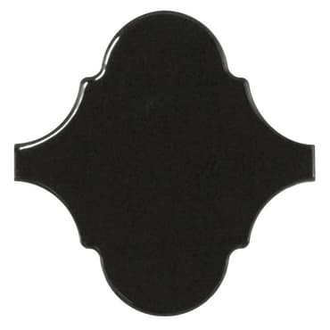 ECHANTILLON (taille variable) de Carreau noir brillant 12x12cm SCALE ALHAMBRA BLACK - 21935