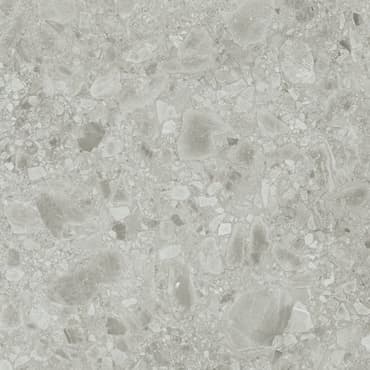 Terrazzo gris avec nuances claires et texture marbrée, taille 60x60 cm