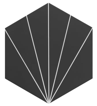 Carreau tomette noir dandelion 33x28.5 VENUS Black - 1m²