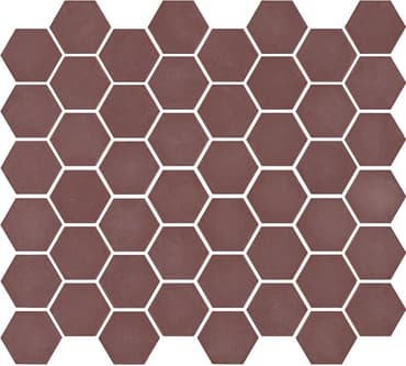Mosaïque mini tomette hexagonale 30x30 cm SIXTIES BURGUNDY mate - 1m²