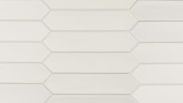 Carrelage uni blanc avec motif hexagonal, dimensions 5X25