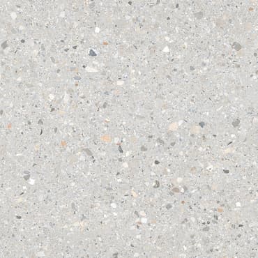Carrelage Terrazzo blanc avec nuances de gris et éclats multicolores 60x60 cm