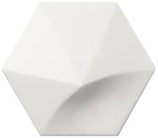 Faience à relief MAFINGA OBERLAND WHITE MATT 12,4x10,7- 0,36 M²