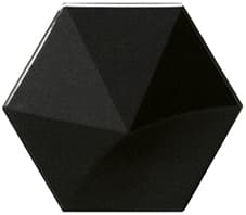 Faience à relief MAFINGA OBERLAND BLACK 12,4x10,7- 0,36 M²
