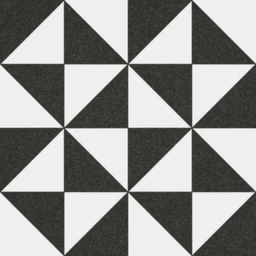 Carrelage style ciment triangles blanc noir 20x20 cm 1900 TERRADES Grafito - 1m²