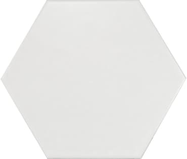 Carrelage aspect pierre hexagonal blanc lisse taille 17.5x20 cm