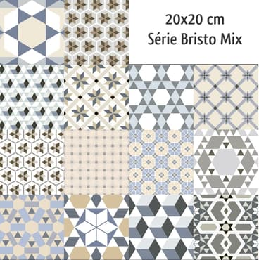 Carrelage imitation ciment mix 20x20 cm BISTRO - 1m²
