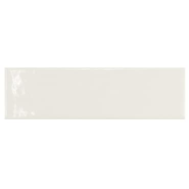 Carrelage uni blanc légèrement nuancé et brillant sans motifs adapté pour intérieurs modernes et épurés