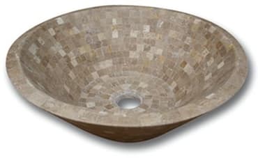 Vasque pierre Conique Mosaïque Travertin Noce 42x15 cm