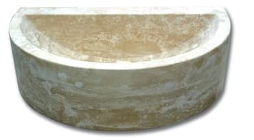 Demi vasque pierre travertin beige 42x26x12 cm