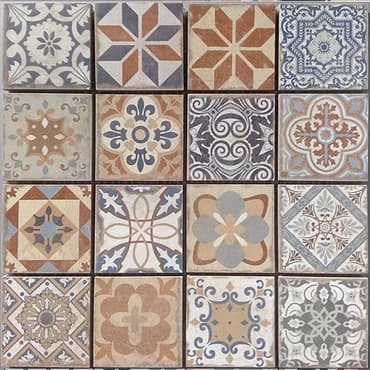 Malla Antic - Mosaique grès cérame 29x29cm - imitation ciment - unité
