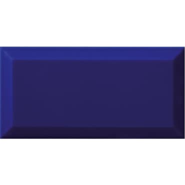 Carrelage Métro biseauté bleu foncé AZUL brillant 10x20 cm - 1m²