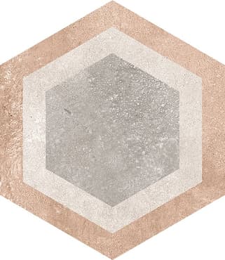 Carrelage hexagonal tomette décor 23x26.6cm BUSHMILLS - 0.504m²