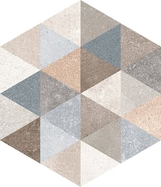 Carrelage hexagonal tomette décor 23x26.6cm FINGAL - 0.504m²