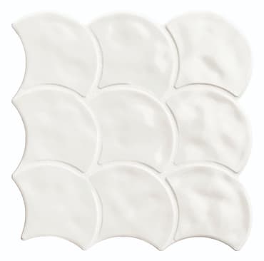 Carrelage uni blanc 30x30 cm effet écaille brillant pour design moderne et épuré