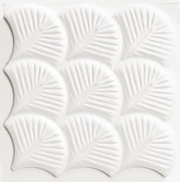 Carrelage blanc uni avec motifs en relief 30x30 cm