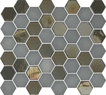 Mosaique mini tomette hexagonale grise 33x29.8 cm SIXTIES GREY - 1m²