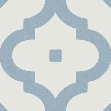 Carreau de ciment bleu motif mauresque nuances de gris 20x20 cm