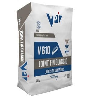 Joint fin classic pour carrelage V610 acier - 25 kg