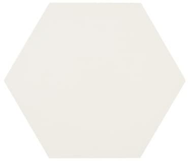 Carreau de ciment blanc uni de forme hexagonale taille 19.9x23 cm
