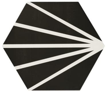 Tomette noir motif dandelion MERAKI NEGRO 19.8x22.8 cm - 0.84m²
