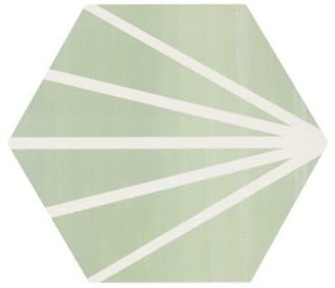 Tomette verte motif dandelion MERAKI VERDE 19.8x22.8 cm - 0.84m²