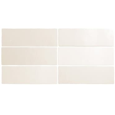 Faience dénuancée blanche 6.5x20 cm MAGMA WHITE 24958 - 0.5m²