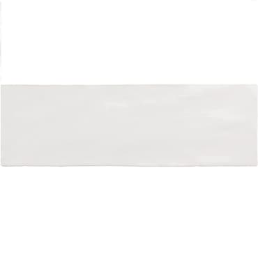 Carrelage Zellige blanc éclatant sans motifs taille 6,5X20