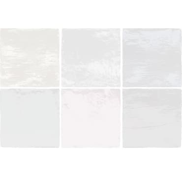 Carrelage Zellige nuances de blanc et gris texture marbrée 15x15 cm