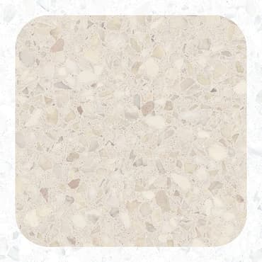 Carrelage Terrazzo beige nuancé de gris et marron éclats divers motifs 20x20 cm
