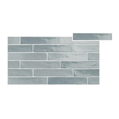 Chevron effet zellige turquoise nuancé 5x25 cm PIASTRELLA ACQUA - 1.2m²