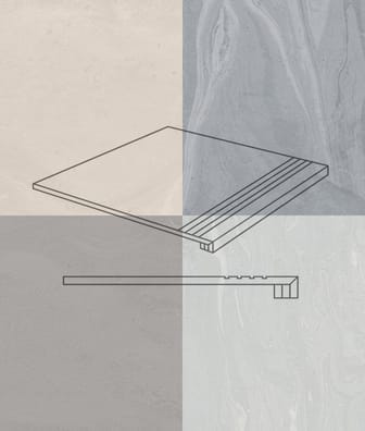 Nez de marche aspect béton SPA RECTIFIE 33X59'3 - 1 unité