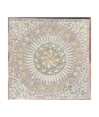 Rosace travertin beige jaune rouge et marron noce en 90x90 - As de Carreaux