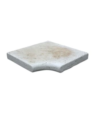 Margelle piscine Margelle angle rentrant travertin beige vieilli 45x45x5 cm - unité - As de Carreaux