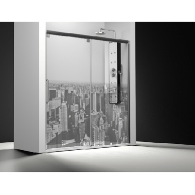 Parois de douche frontal 1 parois fixe + 1 coulissante - Manhattan