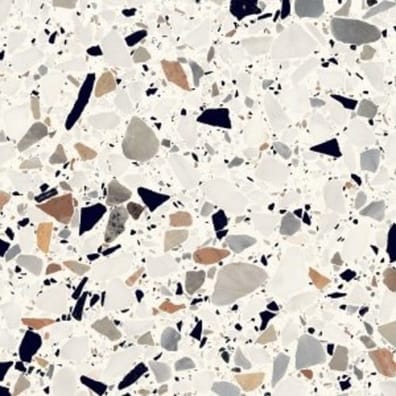 Carrelage style Terrazzo blanc avec éclats multicolores 20x20 cm