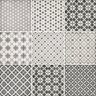 Carreaux de ciment imitation Carrelage style ciment patchwork 20x20 cm ART NOUVEAU ALAMEDA GREY 24420 - 1m² - As de Carreaux