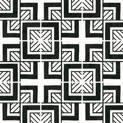 Carrelage piscine créative Carrelage imitation ciment 20x20 cm CAPRICE DECO METROPOLITAN B&W 22125- 1m² - As de Carreaux